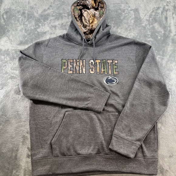Penny Sue Other - Colosseum Penn‎ State Realtree Camo Lined Hoodie Pullover Grey XXL